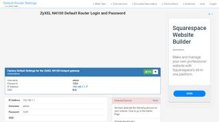 
                            1. ZyXEL N4100 Default Router Login and Password - Clean CSS