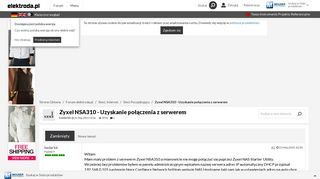 
                            8. Zyxel NSA310 - Uzyskanie połączenia z serwerem - elektroda.pl