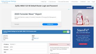 
                            2. ZyXEL NWA1123-NI Default Router Login and Password - Clean CSS