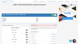 
                            8. ZyXEL P 2601HN Default Router Login and Password - Clean CSS