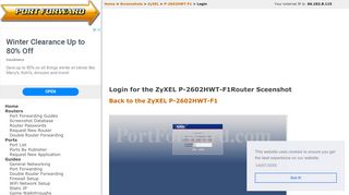 
                            9. ZyXEL P-2602HWT-F1 Login Router Screenshot - PortForward.com