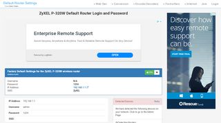 
                            8. ZyXEL P-320W Default Router Login and Password - Clean CSS