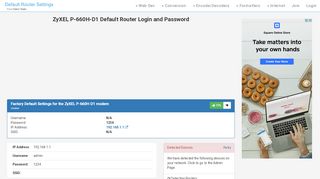 
                            1. ZyXEL P-660H-D1 Default Router Login and Password - Clean CSS