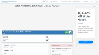 
                            2. ZyXEL P 660HN T1A Default Router Login and Password - Clean CSS
