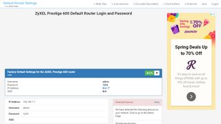 
                            1. ZyXEL Prestige 600 Default Router Login and Password - Clean CSS