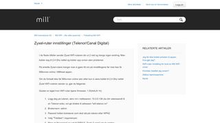 
                            9. Zyxel-ruter innstillinger (Telenor/Canal Digital) – Mill International AS