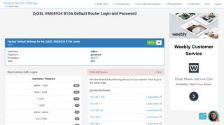 
                            2. ZyXEL VMG8924 B10A Default Router Login and Password