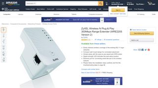 
                            9. ZyXEL Wireless N Plug & Play 300Mbps Range Extender - Amazon.com