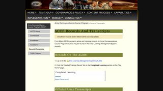 Records/Transcripts | The Army Correspondence Course Program ...