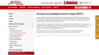 The Army Correspondence Course Program (ACCP) | CTU