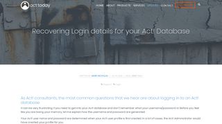 Recovering Login details for your Act! Database | Act Today