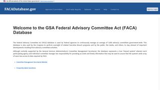 GSA Federal Advisory Committee Act (FACA) Database