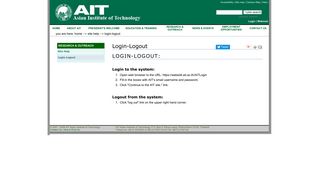 Login-Logout - AIT index - Asian Institute of Technology