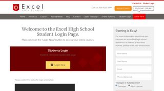 Student Login - Excel High School