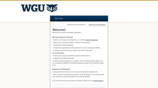 Sign In - Western Governors University Scholarship Application