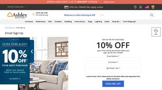 Email Sign Up | Ashley Furniture HomeStore