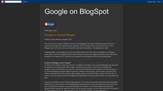 Google on BlogSpot