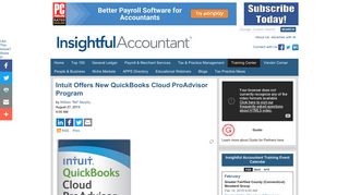 Intuit Offers New QuickBooks Cloud ProAdvisor Program ...