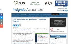 Intuit announces New QuickBooks ProAdvisor Program ...