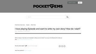 I love playing Episode and want to write my own story! How do I start ...