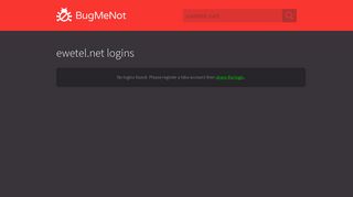 ewetel.net passwords - BugMeNot