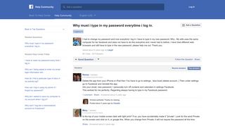 Why must i type in my password everytime i log in. | Facebook Help ...