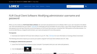 FLIR Cloud Client Software: Modifying administrator ... - Lorex Support