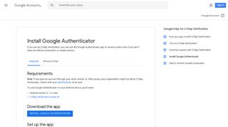 Install Google Authenticator - Android - Google Account Help