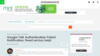 Google Talk Authentication Failed Notification. Need serious help ...