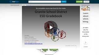 Granite School District ESD Gradebook - ppt video online download