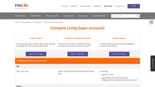 Compare Our Living Super accounts - ING