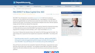 ING DIRECT Is Now Capital One 360 - Deposit Accounts