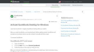 Register or activate QuickBooks Desktop - Intuit