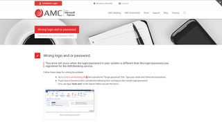 Wrong login and or password – Knowledge Base ... - AMC-Banking