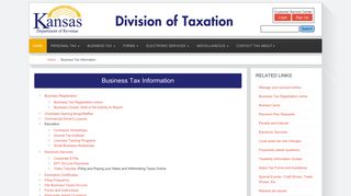 Kansas Department of Revenue - Business Tax