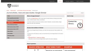 Google Scholar - Journal articles, news and case studies - Subject ...