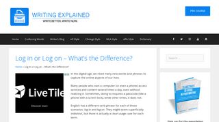 Log in or Log on – What's the Difference? - Writing Explained