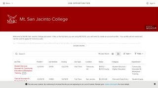 Mt. San Jacinto College - SchoolJobs