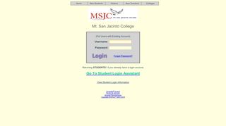Mt. San Jacinto College - Login Page