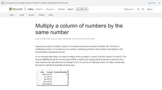 Multiply a column of numbers by the same number - Excel