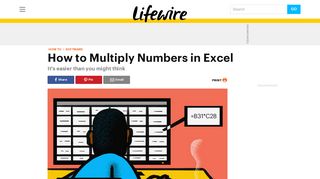 How to Multiply Numbers in Excel - Lifewire