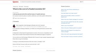 What is the cost of a Naukri recruiter ID? - Quora