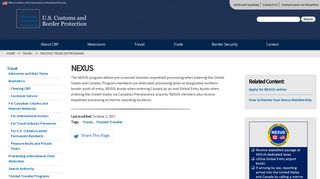 NEXUS | US Customs and Border Protection