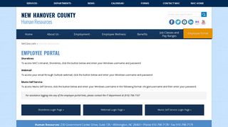 Employee Portal | Human Resources | New Hanover County | North ...