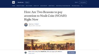Here Are Two Reasons to pay attention to Noah Coin (NOAH) Right Now