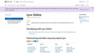 Lync Online | Microsoft Docs