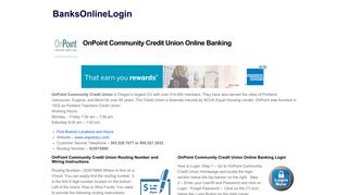 OnPoint Community Credit Union Online Banking