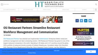 OSI Restaurant Partners Streamline Restaurant Workforce ...