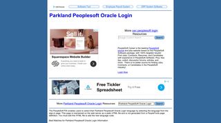 Parkland Peoplesoft Oracle Login - PeopleSoft Career