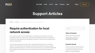 Require authentication for local network access | Plex Support